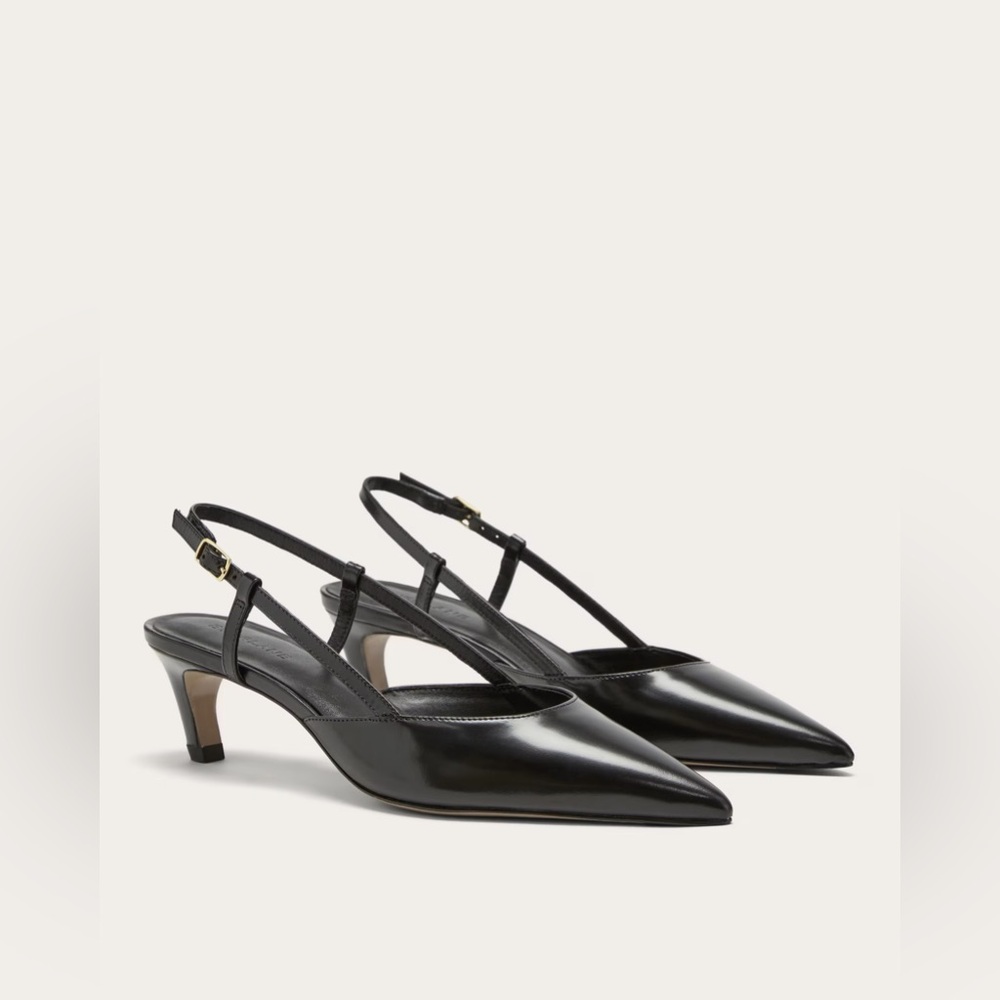 Everlane Black Slingback Heels